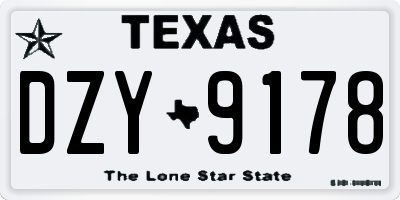 TX license plate DZY9178