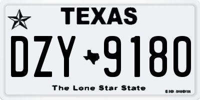 TX license plate DZY9180