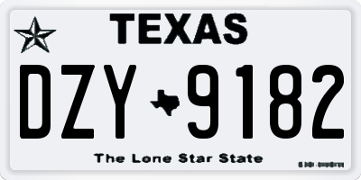 TX license plate DZY9182