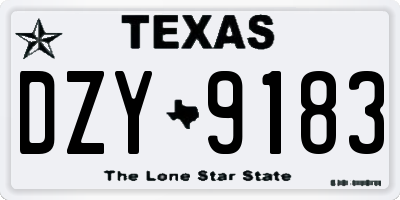 TX license plate DZY9183