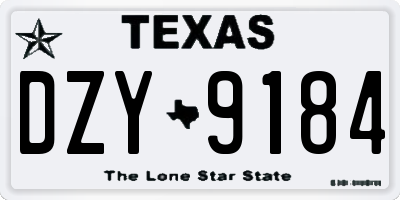 TX license plate DZY9184