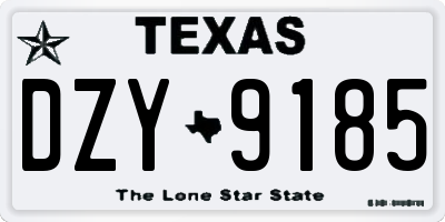 TX license plate DZY9185