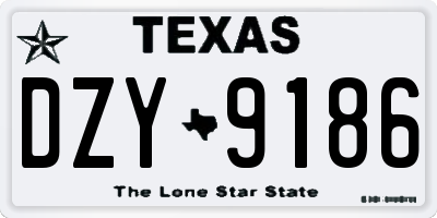 TX license plate DZY9186