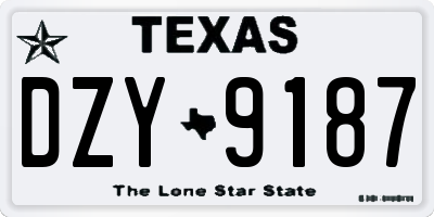 TX license plate DZY9187