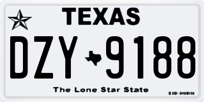 TX license plate DZY9188