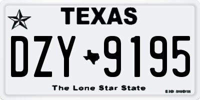 TX license plate DZY9195