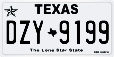 TX license plate DZY9199