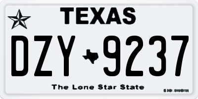 TX license plate DZY9237