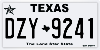 TX license plate DZY9241