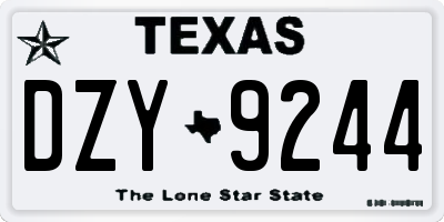 TX license plate DZY9244