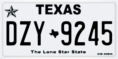 TX license plate DZY9245