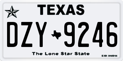 TX license plate DZY9246