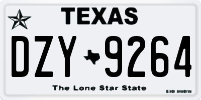 TX license plate DZY9264