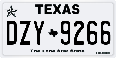 TX license plate DZY9266