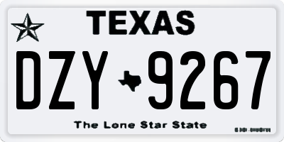 TX license plate DZY9267