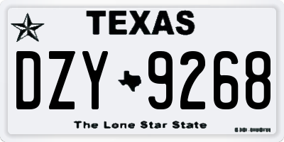 TX license plate DZY9268