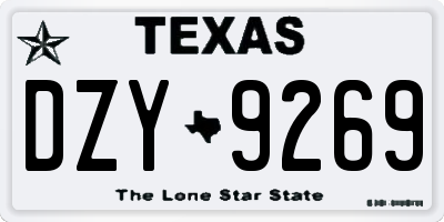 TX license plate DZY9269