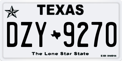 TX license plate DZY9270