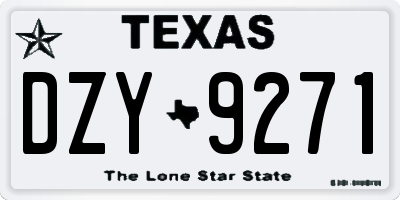 TX license plate DZY9271