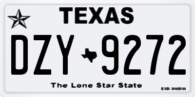 TX license plate DZY9272