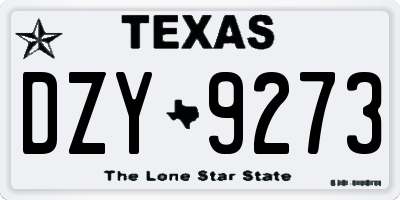 TX license plate DZY9273