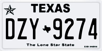 TX license plate DZY9274