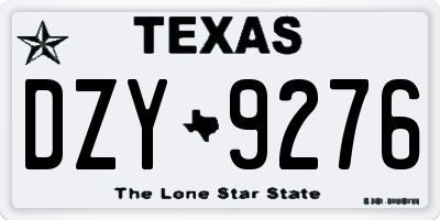 TX license plate DZY9276