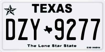 TX license plate DZY9277