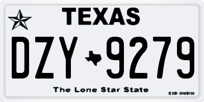 TX license plate DZY9279