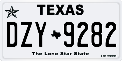 TX license plate DZY9282