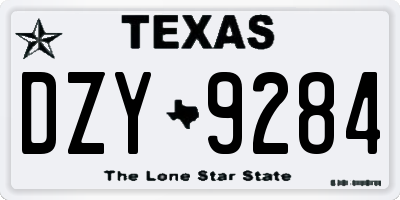 TX license plate DZY9284