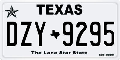 TX license plate DZY9295