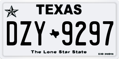 TX license plate DZY9297