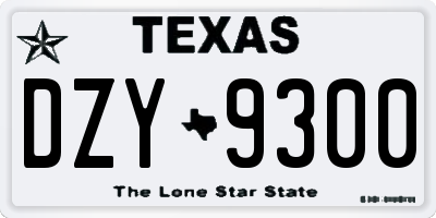 TX license plate DZY9300