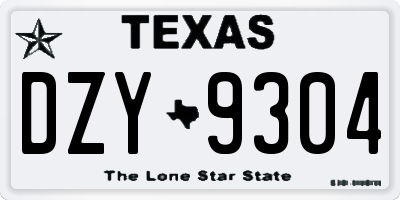 TX license plate DZY9304