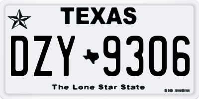 TX license plate DZY9306