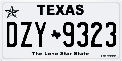 TX license plate DZY9323