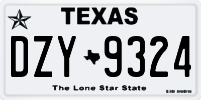 TX license plate DZY9324