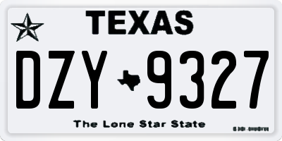 TX license plate DZY9327