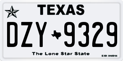 TX license plate DZY9329