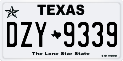 TX license plate DZY9339