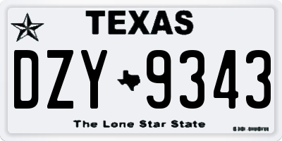 TX license plate DZY9343