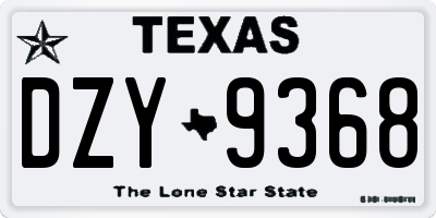 TX license plate DZY9368