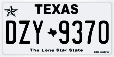 TX license plate DZY9370