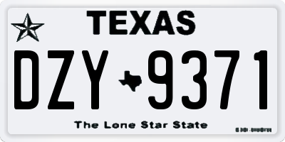 TX license plate DZY9371