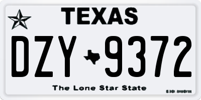 TX license plate DZY9372