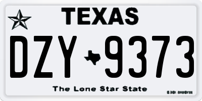 TX license plate DZY9373