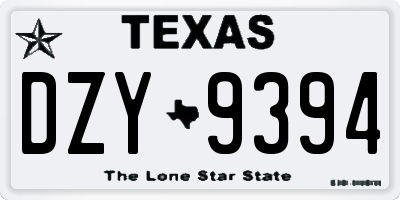 TX license plate DZY9394