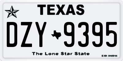 TX license plate DZY9395