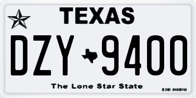 TX license plate DZY9400